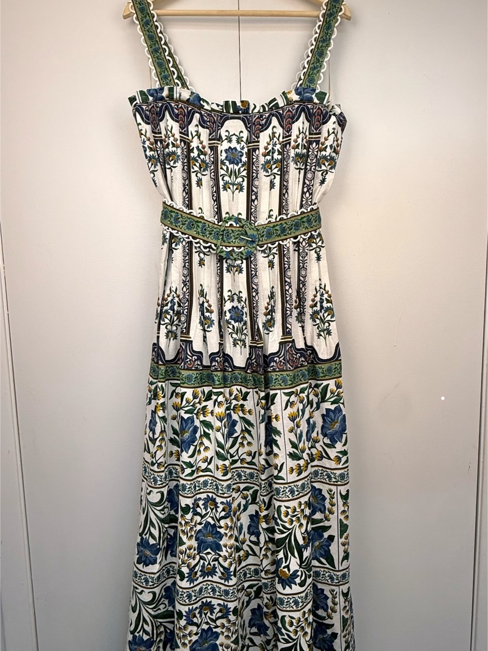 FARM Rio Manoela Off-White Belted Maxi Dress M NWT